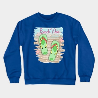 Beach Vibes - Flip Flops Art Crewneck Sweatshirt